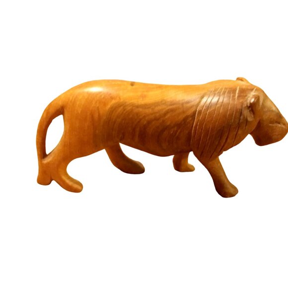 Hand Carved Wood Lion, African Art, Home Decor, African Wood Carving, Figurine - Picture 10 of 13